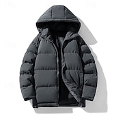 preiswerte Daunenjacken &amp; Parkas für Herren-Herren Wintermantel puffer jacket Gefütterte Jacke Tasche Polyester Freizeitskleidung Verabredung Urlaub Standard Modisch Brautkleider schlicht Komfortabel warm Herbst Winter Solide / einfarbig