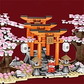 tanie Zabawki konstrukcyjne-sakura tree house building kitcity architecture inari shrine building blocks setsfor adultor wiek 12 chłopców i dziewcząt