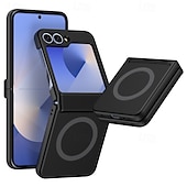 cheap Samsung Cases-Phone Case For Z Flip 6 Z Flip 5 Z Flip 4 Z Flip 3 Back Cover Magnetic Support Wireless Charging Shockproof Retro TPU Silicone