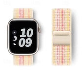 baratos Pulseiras de Apple Watch-Pulseira Esportiva Compatível com Pulseira Apple Watch 38mm 40mm 41mm 42mm 44mm 45mm 49mm Ajustável Tecido pulseira de substituição para iwatch Ultra 2 Series 9 8 7 SE 6 5 4 3 2 1