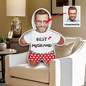 levne Personalizované dárky-Nepravidelné polštáře a polštáře Personalizovaný dárek Foto Nejlepší manžel Personalizované dárkové nápady v různých velikostech s vložkou Dárky pro něj na Den svatého Valentýna
