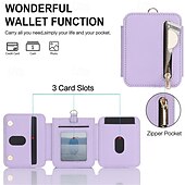 baratos Capa Samsung-telefone Capinha Para Z Flip 7 Z Virar 6 Z Flip 5 Z Flip 4 Z Flip 3 Capa traseira Com Suporte Zíper com cordão Retro TPU Couro PU