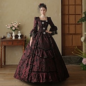 cheap Dresses-Gothic Rococo Vintage Inspired Dress Party Costume Prom Dress Princess Shakespeare Solid Color Ball Gown Women&#039;s Royal Halloween Carnival Valentine&#039;s Day Party Evening Party Masquerade Adults&#039; Dress