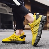 baratos Ténis para Homem-tênis esportivos respiráveis verde neon masculino – tênis de corrida de malha leve com sola acolchoada
