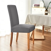 economico Fodera per sedia da pranzo-6 pezzi coprisedia da pranzo bordeaux elasticizzato coprisedia spandex con protezione inferiore elastica per sala da pranzo cerimonia nuziale resistente lavabile