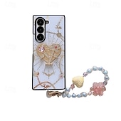 abordables Coques Samsung-téléphone Coque Pour Pliage en Z 6 Z Fold 5 Z Fold 4 Coque Arriere Avec Support avec dragonne Antichoc Rétro TPU PC