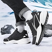 preiswerte Winter- und Schneestiefel-Schwarze Laufschuhe für Herren mit Fellfutter, warme Wintersportschuhe für Outdoor-Sport und Freizeit