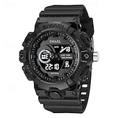 abordables Relojes digitales-Reloj electrónico de cuarzo Smael de nueva moda para hombre, con decoración deportiva y de ocio, luz nocturna, resistente al agua, calendario, pantalla semanal, reloj despertador para hombre