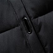 billiga Gilets-Herr Pufferväst Hoodie väst Vadderad Gilet Quiltad väst Dagligen Datum Semester Mode Ledigt Höst vinter Ficka Avtagbar huva Polyester Håller värmen Bekväm Ensfärgat Dragkedja Huva Normal Svart