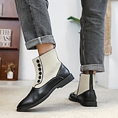 abordables Bottes habillées-bottines à boutons en similicuir bicolore pour hommes – bottines de style victorien vintage pour occasions formelles et décontractées