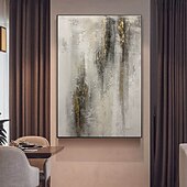 preiswerte Pop-Ölgemälde-handgemaltes Ölgemälde mit Folie, goldenes Ölgemälde, abstrakte graue Gemälde auf Leinwand, handgefertigtes Acrylgemälde mit reichhaltiger Struktur, moderne Wandkunst, handgemaltes Kunstwerk für die