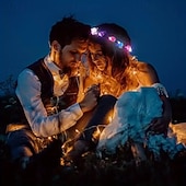 tanie Party Supplies-20-elementowa LED Kwiatowa Korona Opaska na Głowę Świecące Kwiatowe Opaski dla Kobiet na Halloween Ślub Imprezę Urodzinową Prezent na Boże Narodzenie