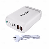 economico Cavi e adattatori-Caricabatterie rapido gan fast charge 3.0 usb tipo c da 160w, caricabatterie mobile a 6 porte usb tipo c pd comodo da trasportare, caricabatterie per tablet