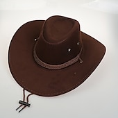 levne Pánské klobouky-Pánské Sluneční klobouk Kovbojský klobouk Klobouk Fedora Trilby Černá Rubínově červená Polyester Retro styl Módní 18. století stát Texas Denní Tématický večírek Plná / Jednobarevná Proti sluci cosplay