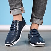 baratos Ténis para Homem-tênis masculino casual acolchoado - azul marinho, design com cadarço, confortável e leve, perfeito para uso diário
