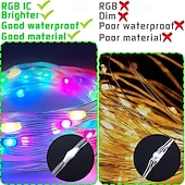 abordables Guirlandes lumineuses USB-Guirlande lumineuse magique à LED RVB contrôlée par application, guirlande lumineuse USB avec télécommande, synchronisation de musique Bluetooth pour Noël, mariage, anniversaire en extérieur