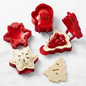voordelige Keuken-kerst one-press hand taartvormer, kerstkoekjesvormen voor appeltaart en gebak, kerstkoekjesvorm en taartkorstpersgereedschap
