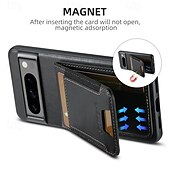 זול תיק טלפון אחר-טלפון מגן עבור Pixel 9 Pro Pixel 9 Pro XL Pixel 8 Pro Pixel 8 פיקסל 9 Pixel 7 Pixel 7 Pro Pixel 6 Pixel 6 Pro כיסוי אחורי עם מעמד חריץ לכרטיס עמיד בזעזועים רטרו TPU PC עור PU