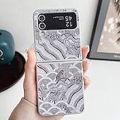 お買い得  サムスン用ケース-電話 ケース 用途 Zフリップ6 Z Flip 5 Z Flip 4 バックカバー スタンド付き 耐衝撃 レトロ風 繊維 PC