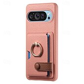 זול תיק טלפון אחר-טלפון מגן עבור Pixel 9 Pro Pixel 9 Pro XL Pixel 8 Pro Pixel 8 פיקסל 9 Pixel 7 Pixel 7 Pro Pixel 6 Pixel 6 Pro כיסוי אחורי מחזיק טבעת חריץ לכרטיס עמיד בזעזועים רטרו TPU עור PU