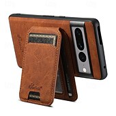 זול תיק טלפון אחר-טלפון מגן עבור Pixel 9 Pro Pixel 9 Pro XL Pixel 8 Pro Pixel 8 Pixel 7 Pixel 7 Pro Pixel 6 Pixel 6 Pro כיסוי אחורי עם מעמד ניתן לניתוק מגנטי רטרו TPU PC עור PU
