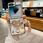 お買い得  サムスン用ケース-電話 ケース 用途 Zフリップ6 Z Flip 5 Z Flip 4 Z Flip 3 バックカバー スタンド付き リストストラップ付き 耐衝撃 レトロ風 TPU PC
