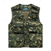 preiswerte Westen-Herren Weste für Wanderer Wander-Fleeceweste Ärmellos Weste Außen Atmungsaktiv Komfortabel Tasche Polyester Dunkelgrau Schwarz Gelb Jagd Angeln Klettern