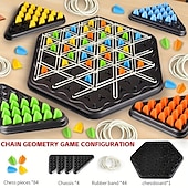 abordables Puzles-Mastermind de cadena triangular: desarrolla el pensamiento lógico y las habilidades para resolver problemas. Divertido juego de rompecabezas de escritorio multijugador para niños. Construcción de