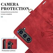 お買い得  サムスン用ケース-電話 ケース 用途 Zフォールド6 Z Fold 5 Z Fold 4 Z Fold 3 バックカバー スタンド付き リストストラップ付き カード挿入口 レトロ風 TPU PUレザー