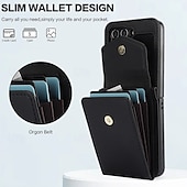 abordables Carcasas Samsung-teléfono Funda Para Z Flip 6 Z Flip 5 Z Flip 4 Z Flip 3 Funda Trasera con Soporte con cordón Ranura para tarjetas Retro TPU Cuero de PU