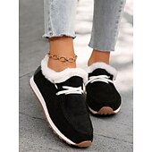preiswerte Damenhausschuhe und -halbschuhe-Damen Winter-Schlupfschuhe mit Kunstfellfutter – gemütliche und flexible warme Freizeitschuhe für drinnen und draußen