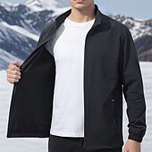 abordables Softshell, polares y chaquetas de montaña-Hombre Chaqueta Softshell Chaqueta para senderismo Al aire libre Resistente al Viento Resistente al Agua Chaqueta cortavientos Viaje Gris oscuro Negro