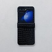 お買い得  サムスン用ケース-電話 ケース 用途 Zフリップ6 Z Flip 5 Z Flip 4 Z Flip 3 バックカバー 耐衝撃 レトロ風 TPU PUレザー