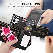 baratos Capa Samsung-telefone Capinha Para S24 Ultra S24 Plus S23 Ultra S23 Plus Capa traseira Com Suporte com cordão com pulseira Retro TPU Couro PU