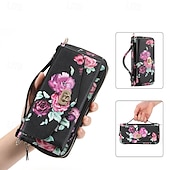 voordelige Samsung-hoesje-telefoon hoesje Voor S24 Ultra S24 Plus S24 S23 S23 Ultra S23 Plus S22 S22 Ultra Achterkant Wallet Card Case Rits met draagkoord met polsband Retro TPU PU-nahka