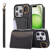 levne Pouzdra pro iPhone-telefon Carcasă Pro iPhone 16 Pro Max Plus iPhone 15 Pro Max Plus iPhone 14 13 12 11 Pro Max Plus iPhone 14 Pro Max iPhone 13 12 11 Pro Max Zadní kryt se stojánkem s poutkem na zápěstí Slot pro kartu