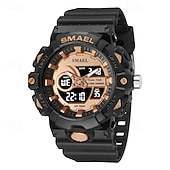 abordables Relojes digitales-Reloj electrónico de cuarzo Smael de nueva moda para hombre, con decoración deportiva y de ocio, luz nocturna, resistente al agua, calendario, pantalla semanal, reloj despertador para hombre