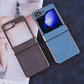 halpa Samsung-kotelot-puhelin Etui Käyttötarkoitus Z-kääntö 7 Z Flip 6 Z Flip 5 Z Flip 4 Z Flip 3 Takakuori Magneetti Tukee langatonta latausta Iskunkestävä Retro Hiilikuitu Pinnoitus