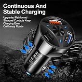 cheap Car Charger-Power Car Charger Fast Charging 20W PD Socket Dual USB QC 3 Type C Cable Car Charger Adapter with LED Ambient Light