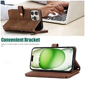 economico Cover per iPhone-telefono Custodia Per iPhone 16 Pro Max Plus iPhone 15 Pro Max Plus iPhone 14 13 12 11 Pro Max Plus Mini iPhone 14 Pro Max iPhone 13 12 11 Pro Max Per retro Con supporto Cerniera con cordino Retrò