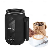 お買い得  コーヒー・紅茶器具-泡立て用の電動ミルク泡立て器、回転式ハンドル付き 4-in-1 ミルクスチーマー、コーヒー/ラテ/カプチーノ用フォームメーカー