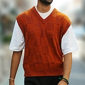 billige genser for menn-Herre Genser vest Pullover genser Riflet Strikke Normal Strikket Slank passform عادي V-hals Moderne Moderne Arbeid Dagligdagstøy Klær Høst Vinter Svart Kongeblå M L XL