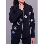 baratos Abbigliamento da Allenamento di Pattinaggio Artistico-Figure Skating Fleece Jacket Figure Skating Pants Figure Skating Jacket with Pants Women's Girls' Ice Skating Jacket Tights Outfits Black Patchwork Spandex Stretchy Training Practice Professional