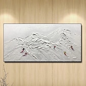 preiswerte Landschaftsgemälde-großes handgemachtes abstraktes Leinwandbild handgemaltes Ski-Schnee-abstraktes Gemälde nordisches abstraktes Ski-Gemälde für Wohnzimmer abstraktes Gemälde Boho abstraktes Wandbild
