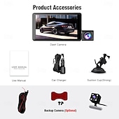 cheap Car DVR-HD Car Dash Camera 3 Cameras 4 Inch LCD Backlit Display 360 Degree Rotatable 170 Degree Wide Angle Night Vision Auto Storage 1080P Car DVR