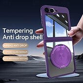 levne Pouzdra pro Samsung-telefon Carcasă Pro Z Flip 7 Z Flip 6 Z Flip 5 Zadní kryt se stojánkem Nárazuvzdorné Retro TPU PC