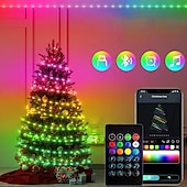 abordables Guirlandes lumineuses USB-Guirlande lumineuse magique à LED RVB contrôlée par application, guirlande lumineuse USB avec télécommande, synchronisation de musique Bluetooth pour Noël, mariage, anniversaire en extérieur