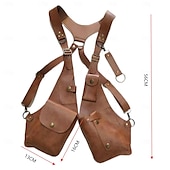 cheap Accessories and More-Men&#039;s Retro Underarm Backpack Crossbody Bag, Hidden Forearm Adjustable Pus Leather Shoulder Bag Outdoor Mobile Phone Holster Bag, One Size