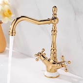 cheap Bathroom Sink Faucets-Basin Faucets Antique Bronze Brass Swivel Bathroom Sink Faucet Deck Toilet Washbsin Mixer Water Taps