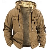 baratos camisolas de lã-Homens Moletom com zíper Full Zip Hoodie Fuzzy Sherpa Casaco de lã Moletom de lã Azul Roxo Marron Cáqui Com Capuz Gráfico Zip Up Zíper Bolsos Desportos e Ar livre Diário Final de semana Poliéster